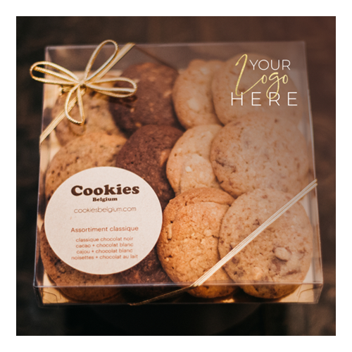 Boîte de cookies personnalisée avec le logo de votre entreprise